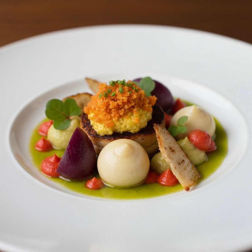 Ləzzətli gurme yemək təqdimatı