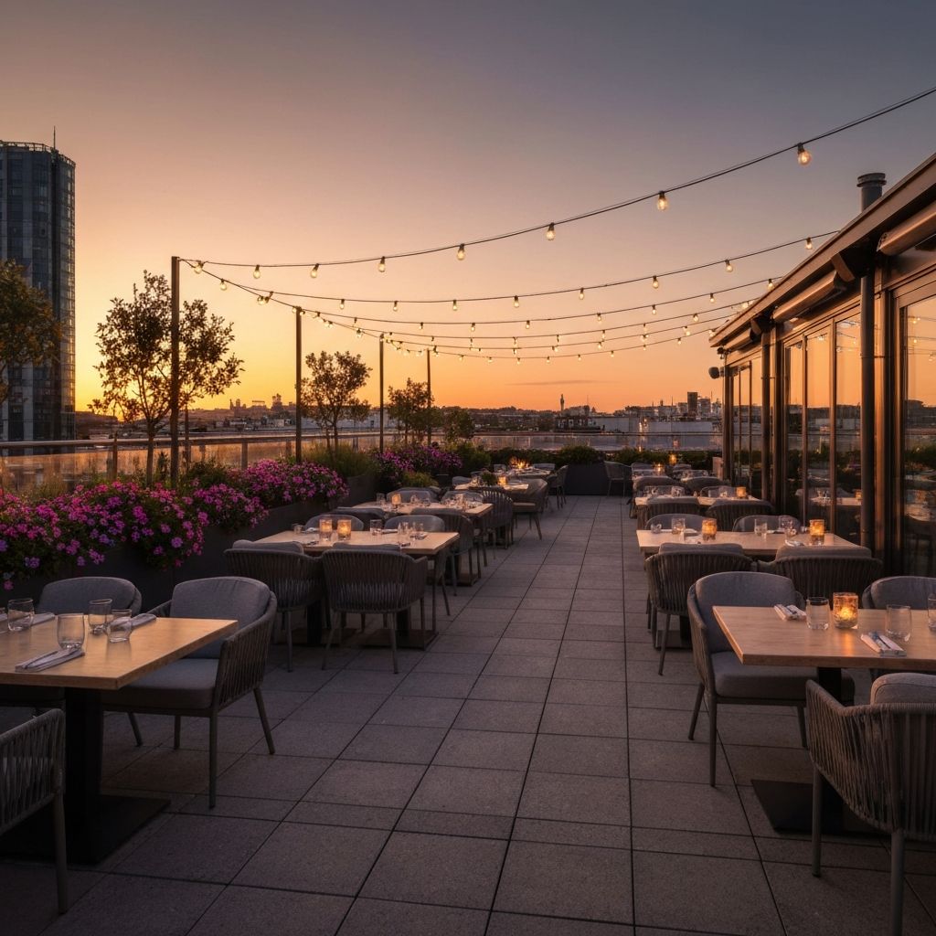 Açıq terasda oturacaqlar